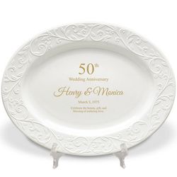 Lenox 50th Wedding Anniversary Personalized Oval Platter