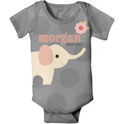 Personalized Elephant Baby Snapsuit T-Shirt