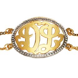 Gold Vermeil Two Initial Custom Monogram Bracelet