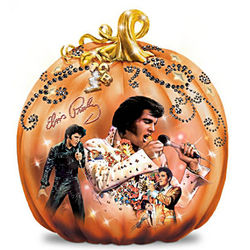 Elvis Takin' Care of Halloween Pumpkin Sculpture
