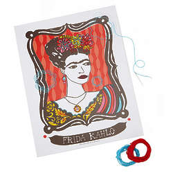 DIY Frida Kahlo Embroidery Poster