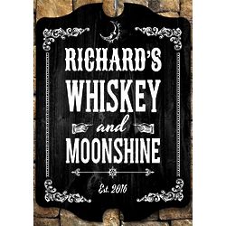 Whiskey and Moonshine Personalized Bar Sign