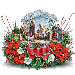 Nativity Crystal Centerpiece Inspired By Thomas Kinkade