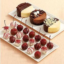 Dipped Cheesecake Trio and Cherries