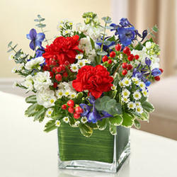 Healing Tears Bouquet in Red, White, and Blue