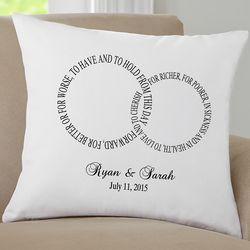 Personalized Rings of Love Throw Pillow
