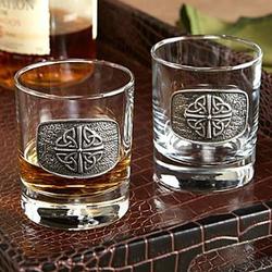 2 Celtic Glass Tumblers