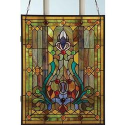 Victorian Fleur De Lis Stained Glass Window Panel