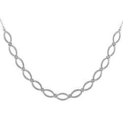 Diamond Infinity Necklace in Rhodium-Plated Brass