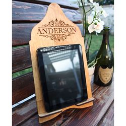 Engraved Family Name Tablet Stand Docking Station