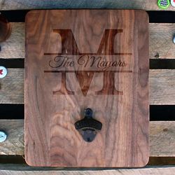 The Family Personalized Custom Wood Bottle Opener Board
