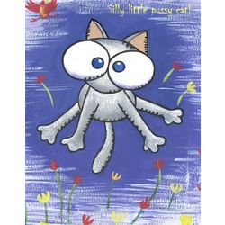 Silly Cat Personalized Art Print