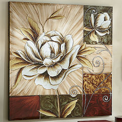 Hand-Painted Magnolia Canvas
