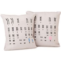 Pink or Blue Chromosome Throw Pillow
