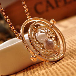 Rotating Hourglass Pendant Necklace