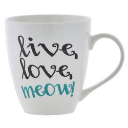 Live, Love, Meow! Coffee Mug in White