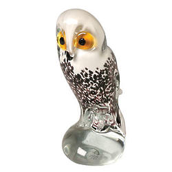 Snowy Owl Glass Sculpture