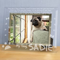 Personalized Dog Memorial Glass Photo Frame