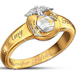 Semper Fidelis Personalized Diamond Woman's Ring