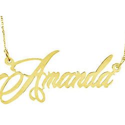 Elegant Script Gold Vermeil Nameplate Necklace