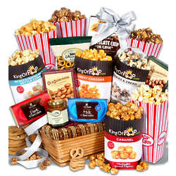 Popcorn and Gourmet Snacks Gift Basket