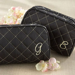 Cosmetic Couture Quilted Monogrammed Make-Up Bag