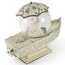Gondola Inspired Musical Snow Globe with Wedding Theme