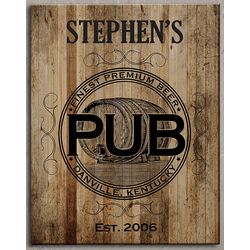 Personalized Finest Premium Pub Canvas Bar Sign