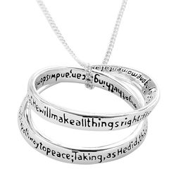 Personalized Everlasting Serenity Prayer Mobius Ring Necklace
