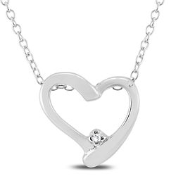 Diamond Accent Heart Pendant .925 Sterling Silver