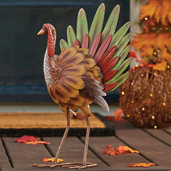 Painted Iron Turkey Thanksgiving Decoration