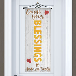 Personalized Count Your Blessings Door Banner