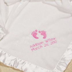 Embroidered Baby Girl Fleece Blanket