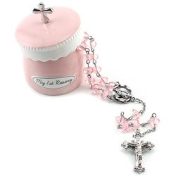 My First Rosary with Pink Trinket Box