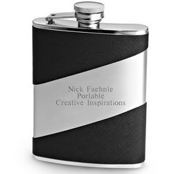 Black and Silver Diagonal Flask