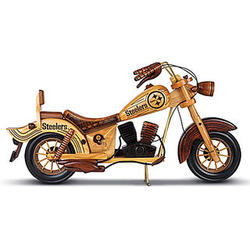 Pittsburgh Steelers Wooden Motorcycle Sculpture