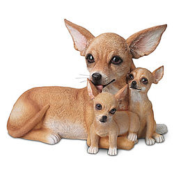 Mama and Her Pups Chihuahua Kisses Sculpture