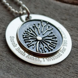 Stacked Dandelion Wish Personalized Necklace