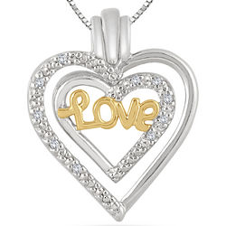 18-Karat Gold-Plated Detachable Love Heart Pendant with Diamonds
