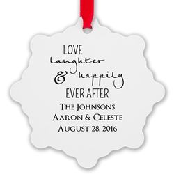 Love Laughter and Happily Ever After Personalized Ornament