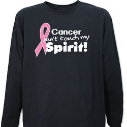Cancer Can't Touch My Spirit Pink Hope Ribbon Long Sleeve Shirt
