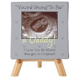 Personalized Ultrasound Announcement 5" Photo Canvas with Easel