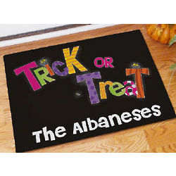 Personalized Trick or Treat Halloween Doormat