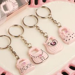 Oh So Trendy Pink and Black Purse Key Chain Favor