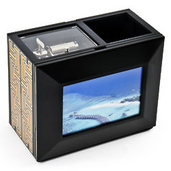 Eclectic Double Sided Photo Frame Musical Desktop Organizer