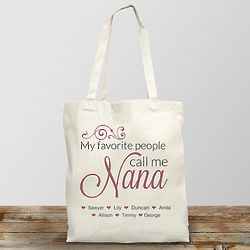 Personalized My Favorite People Call Me Tote Bag