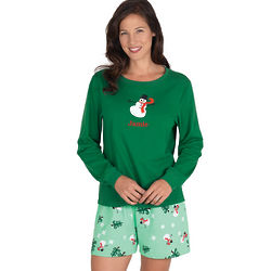 Let it Snow, Man! T-Shirt and Shorts Pajamas for Women