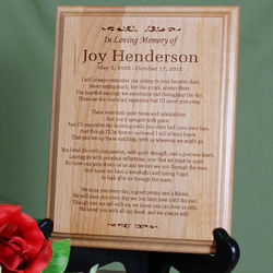 In Loving Memory Personalized Wood Plaque