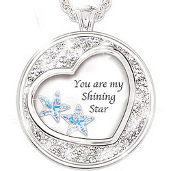 My Shining Star Granddaughter Pendant with Two Crystal Stars