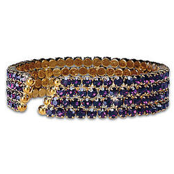 Deep Purple Crystal Fashion Cuff Bracelet